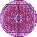 Round Persian Purple Traditional Rug, tr3934pur
