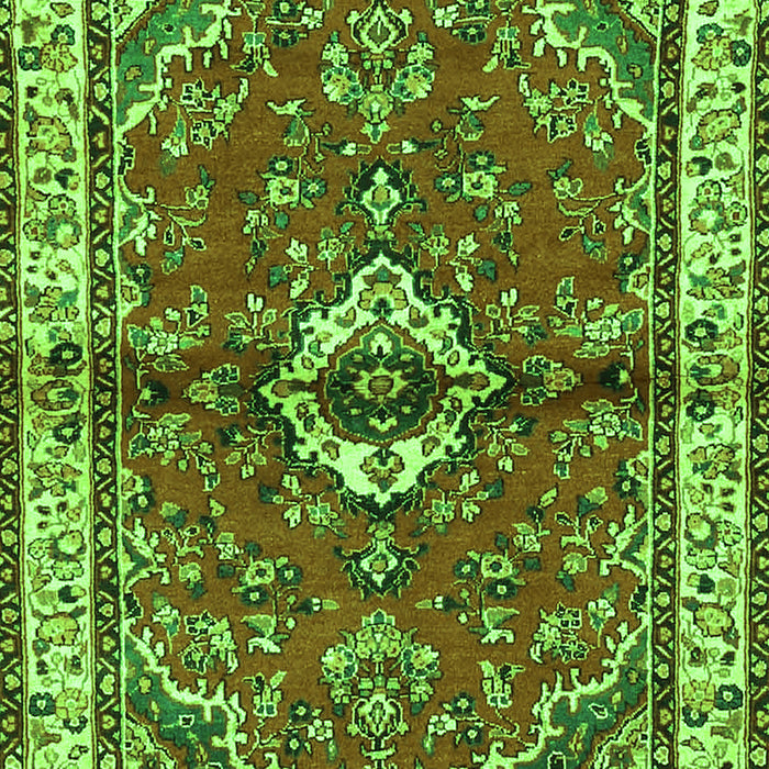 Serging Thickness of Machine Washable Persian Green Traditional Area Rugs, wshtr3934grn