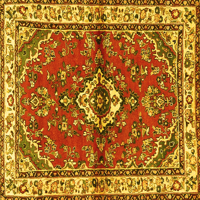Square Persian Yellow Traditional Rug, tr3934yw