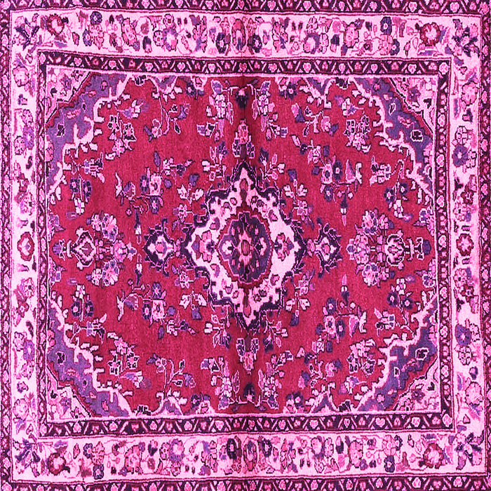 Square Machine Washable Persian Pink Traditional Rug, wshtr3934pnk