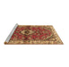 Sideview of Machine Washable Persian Brown Traditional Rug, wshtr3934brn