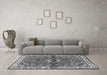 Machine Washable Persian Gray Traditional Rug in a Living Room,, wshtr3934gry