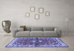 Machine Washable Persian Blue Traditional Rug in a Living Room, wshtr3934blu