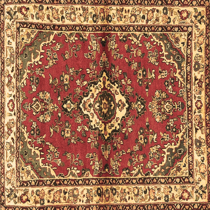 Square Persian Brown Traditional Rug, tr3934brn