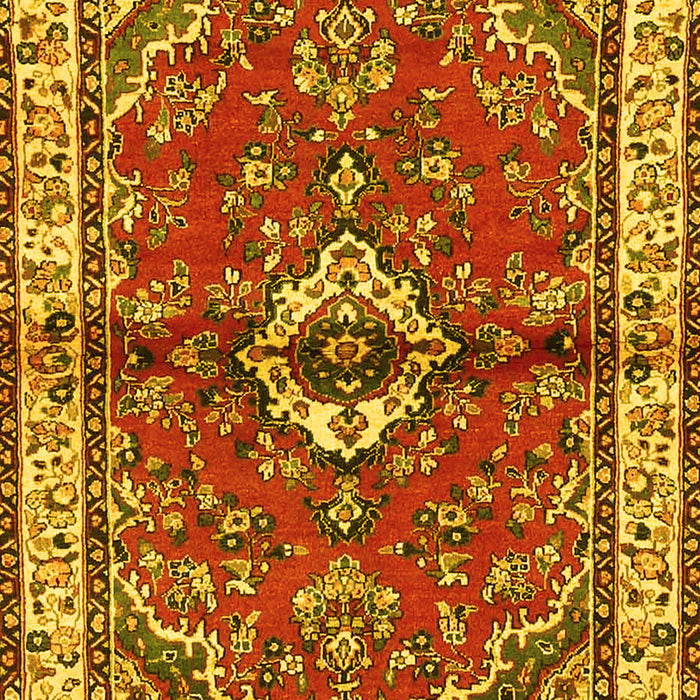Machine Washable Persian Yellow Traditional Rug, wshtr3934yw