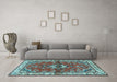 Machine Washable Persian Light Blue Traditional Rug in a Living Room, wshtr3934lblu