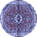 Round Persian Blue Traditional Rug, tr3934blu