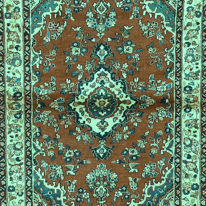 Machine Washable Persian Turquoise Traditional Area Rugs, wshtr3934turq