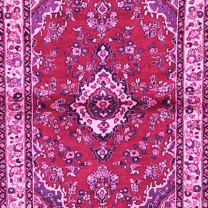 Machine Washable Persian Pink Traditional Rug, wshtr3934pnk