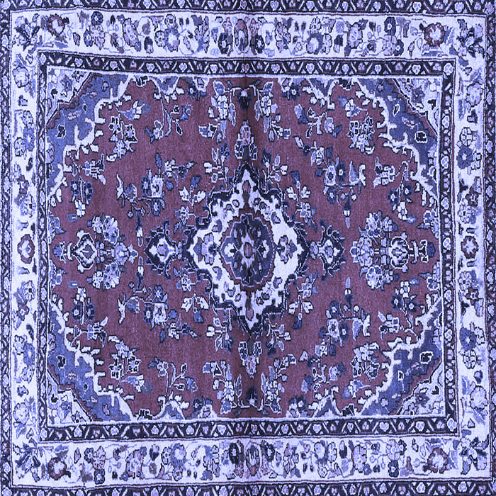 Square Machine Washable Persian Blue Traditional Rug, wshtr3934blu