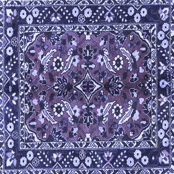 Square Machine Washable Persian Blue Traditional Rug, wshtr3935blu