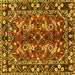 Square Persian Yellow Traditional Rug, tr3935yw