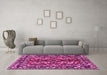 Machine Washable Persian Pink Traditional Rug in a Living Room, wshtr3935pnk