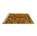 Sideview of Machine Washable Persian Yellow Traditional Rug, wshtr3935yw