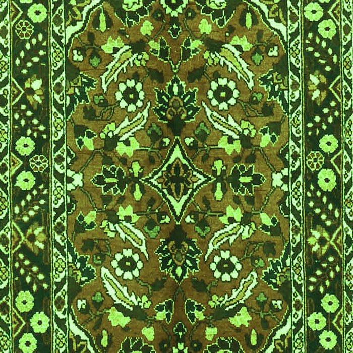 Serging Thickness of Machine Washable Persian Green Traditional Area Rugs, wshtr3935grn