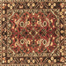 Square Persian Brown Traditional Rug, tr3935brn