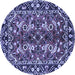 Round Persian Blue Traditional Rug, tr3935blu