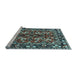 Sideview of Machine Washable Persian Light Blue Traditional Rug, wshtr3935lblu