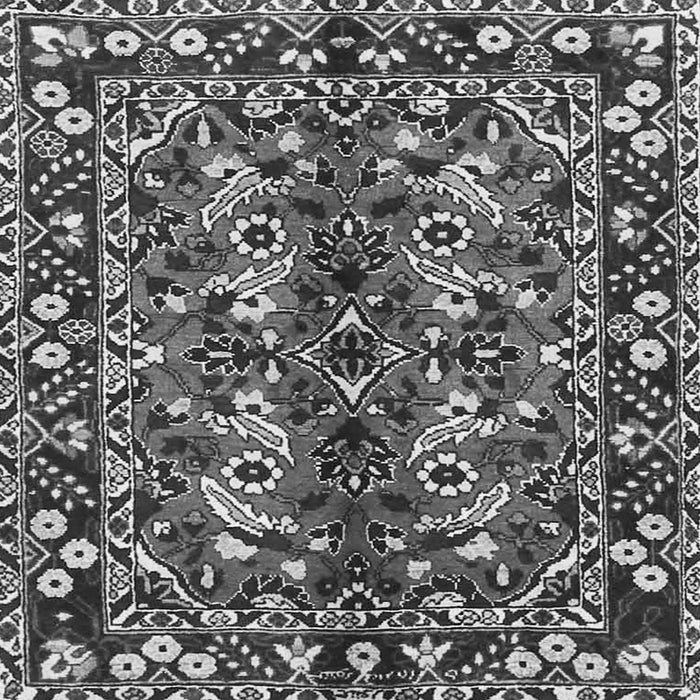 Round Machine Washable Persian Gray Traditional Rug, wshtr3935gry