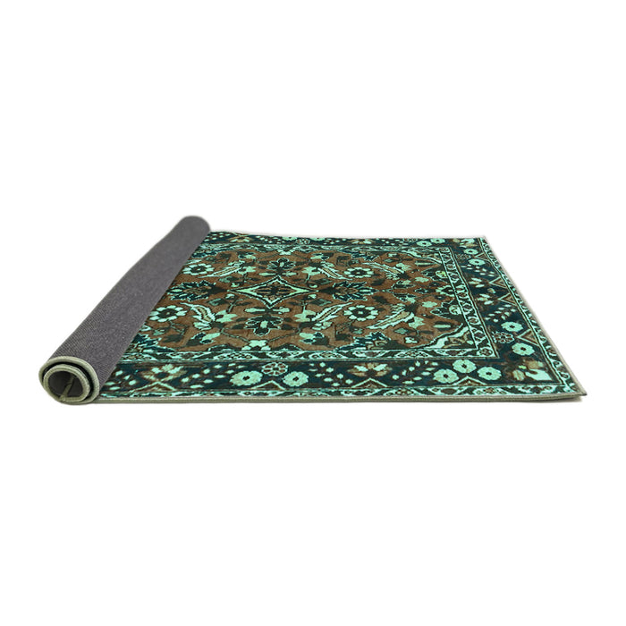 Sideview of Persian Turquoise Traditional Rug, tr3935turq