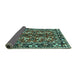 Sideview of Persian Turquoise Traditional Rug, tr3935turq