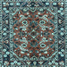 Square Persian Light Blue Traditional Rug, tr3935lblu