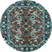 Round Persian Light Blue Traditional Rug, tr3935lblu