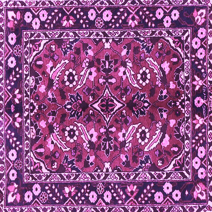 Square Machine Washable Persian Purple Traditional Area Rugs, wshtr3935pur