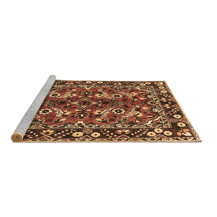 Sideview of Machine Washable Persian Brown Traditional Rug, wshtr3935brn