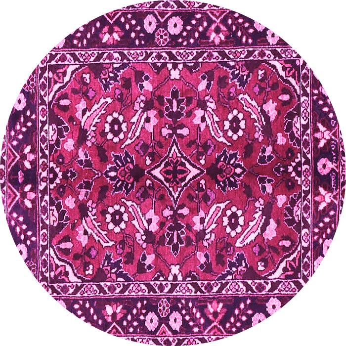 Round Persian Pink Traditional Rug, tr3935pnk
