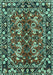 Machine Washable Persian Turquoise Traditional Area Rugs, wshtr3935turq