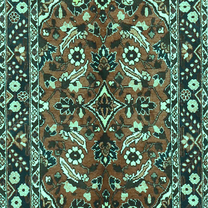 Machine Washable Persian Turquoise Traditional Area Rugs, wshtr3935turq