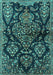 Machine Washable Persian Turquoise Traditional Area Rugs, wshtr3936turq