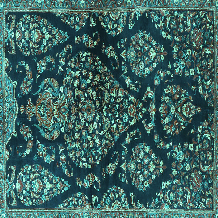 Square Persian Turquoise Traditional Rug, tr3936turq