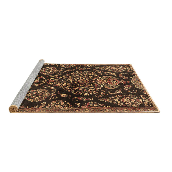 Sideview of Machine Washable Persian Brown Traditional Rug, wshtr3936brn
