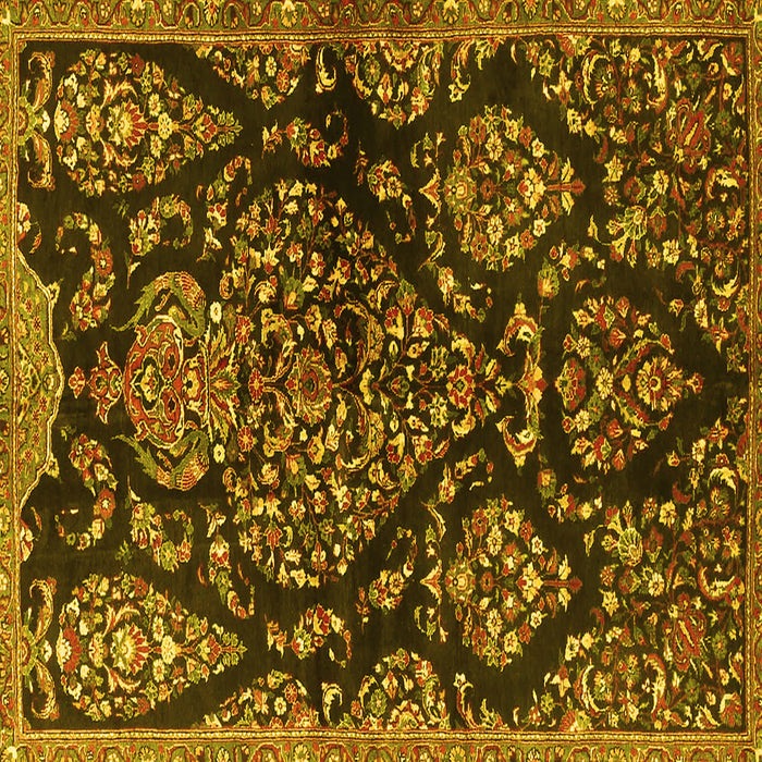 Square Persian Yellow Traditional Rug, tr3936yw