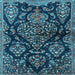 Square Machine Washable Persian Light Blue Traditional Rug, wshtr3936lblu