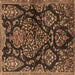 Square Persian Brown Traditional Rug, tr3936brn