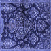 Square Persian Blue Traditional Rug, tr3936blu