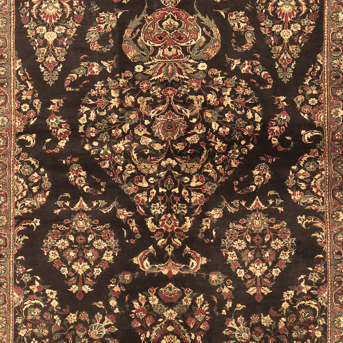 Machine Washable Persian Brown Traditional Rug, wshtr3936brn