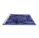 Sideview of Machine Washable Persian Blue Traditional Rug, wshtr3936blu