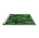 Sideview of Machine Washable Persian Emerald Green Traditional Area Rugs, wshtr3936emgrn