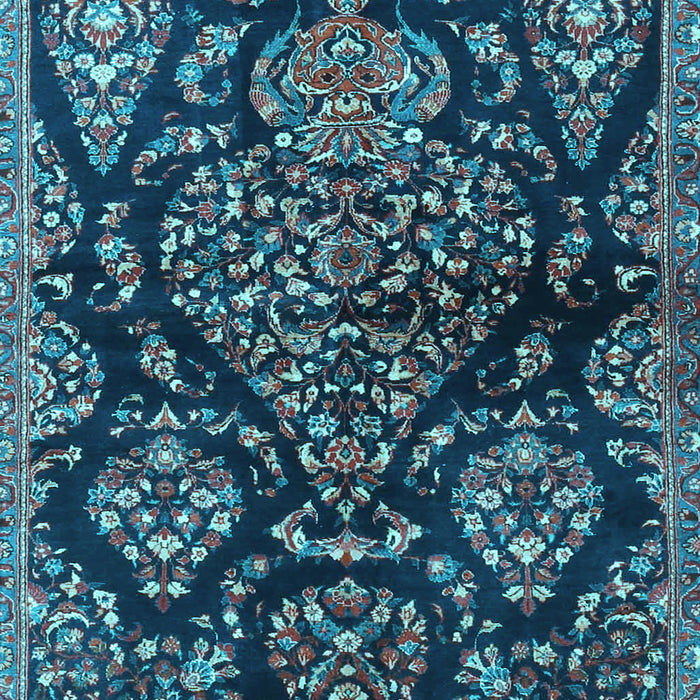 Machine Washable Persian Light Blue Traditional Rug, wshtr3936lblu