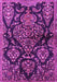 Machine Washable Persian Pink Traditional Rug, wshtr3936pnk