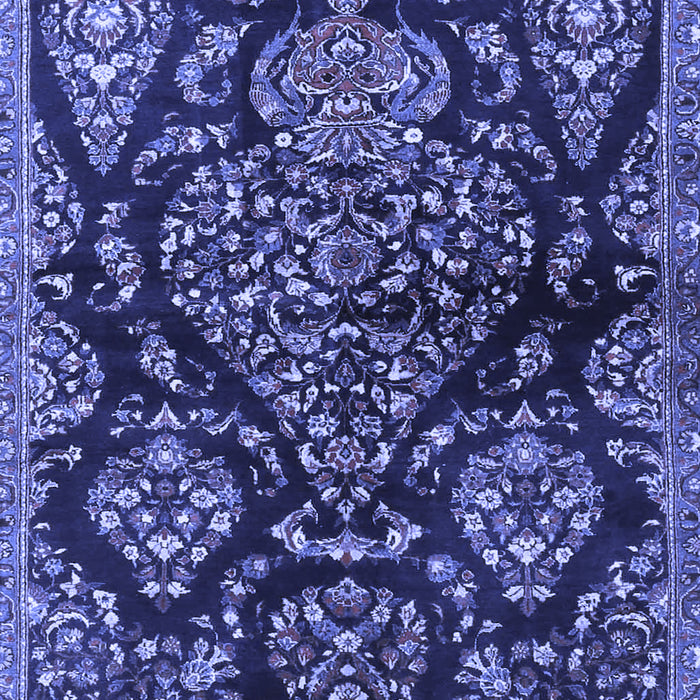 Machine Washable Persian Blue Traditional Rug, wshtr3936blu