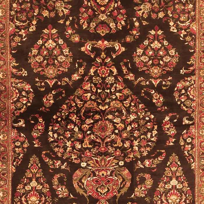 Serging Thickness of Machine Washable Persian Orange Traditional Area Rugs, wshtr3936org