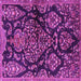 Square Machine Washable Persian Pink Traditional Rug, wshtr3936pnk