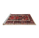 Sideview of Machine Washable Traditional Saffron Red Rug, wshtr3937