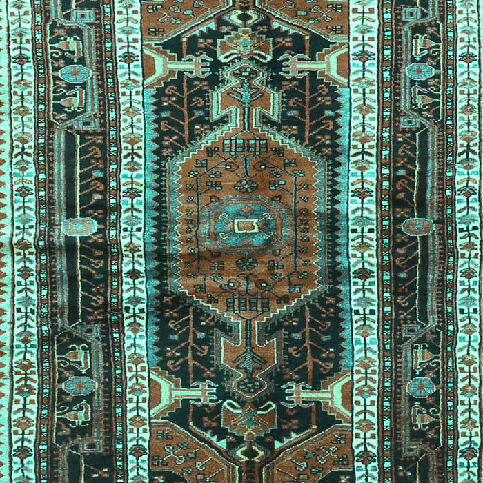 Medallion Turquoise Traditional Rug, tr3937turq