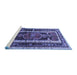 Sideview of Machine Washable Medallion Blue Traditional Rug, wshtr3937blu